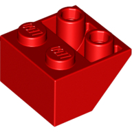 Lego kostka (kostička) 2x2 sklon (šikmá) 45° invertovaná, červená (366021)